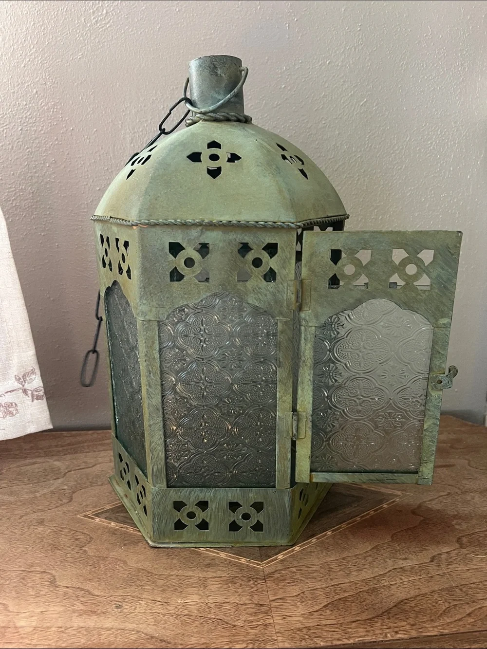 Green Decorative Metal Lantern - Home Accents